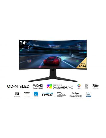 TCL R83 34R83Q monitoare LCD 94 cm (37") 3440 x 1440 Pixel LED Negru, Alb