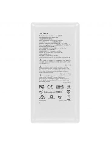 ADATA C20 Polimer Litiu (LiPo) 20000 mAh Alb