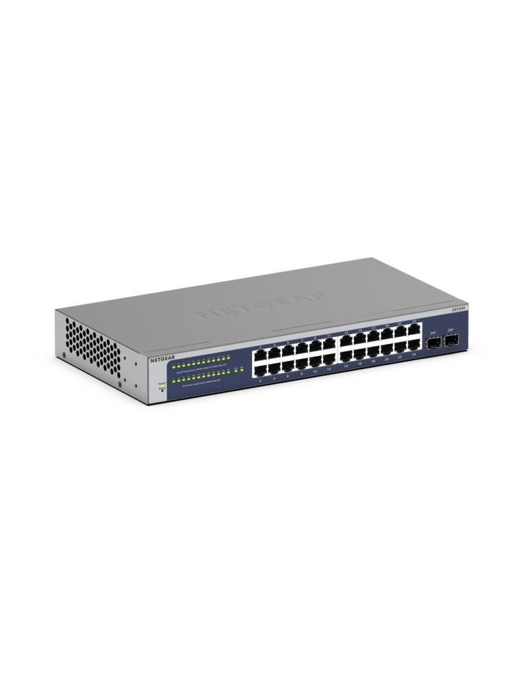 Netgear NETGEAR GS724Tv6 Gestionate L2+/L3 Gigabit Ethernet (10/100/1000) 1U Albastru, Gri