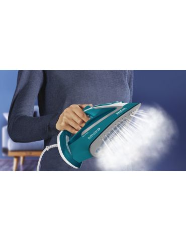 Tefal EasyGliss Plus FV5737 Fier de călcat uscat și cu abur Talpă Durilium 2500 W Turcoaz, Alb