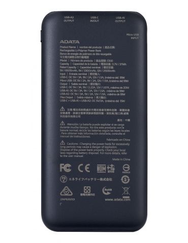 ADATA C100 Polimer Litiu (LiPo) 10000 mAh Negru
