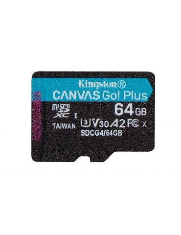 Kingston Technology Canvas Go! Plus 64 Giga Bites MicroSD UHS-I Clasa 10