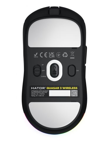HATOR Quasar 3 Wireless mouse-uri Gaming Ambidextru RF Wireless + Bluetooth + USB Type-A Optice 12000 DPI