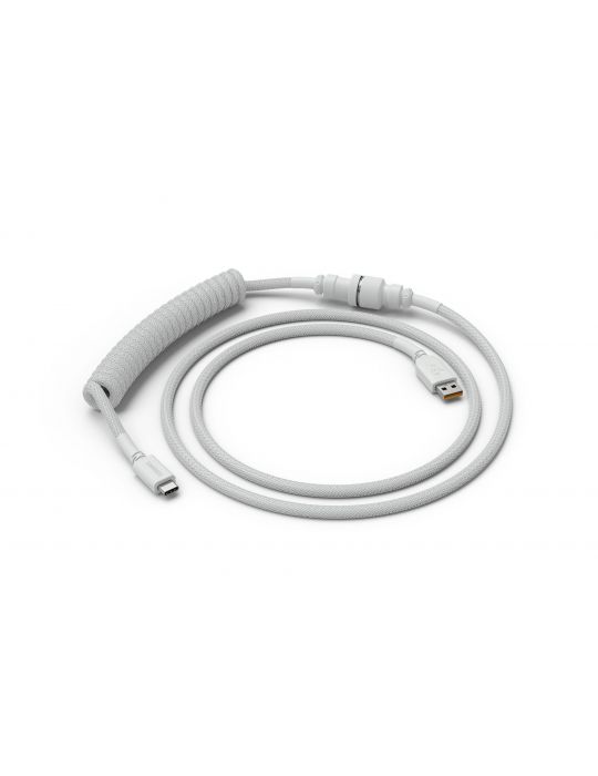 Glorious Gaming USB 2.0 cable 4.5ft total length 6 coiled section USB-C to USB-A adaptor 5-pin aviator connector Double-braided