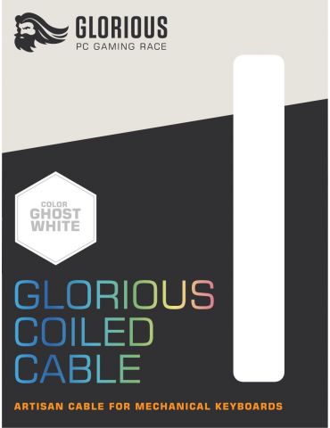 Glorious Gaming USB 2.0 cable 4.5ft total length 6 coiled section USB-C to USB-A adaptor 5-pin aviator connector Double-braided