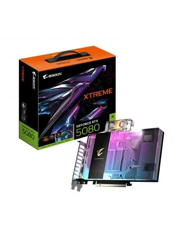 GIGABYTE AORUS GeForce RTX 5080 XTREME WATERFORCE WB 16G NVIDIA 16 Giga Bites GDDR7 - Tik.ro