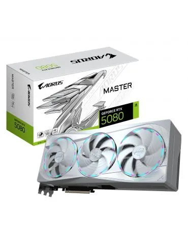 GIGABYTE AORUS GeForce RTX 5080 MASTER ICE 16G NVIDIA 16 Giga Bites GDDR7 - Tik.ro