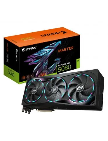 GIGABYTE AORUS GeForce RTX 5080 MASTER 16G NVIDIA 16 Giga Bites GDDR7 - Tik.ro