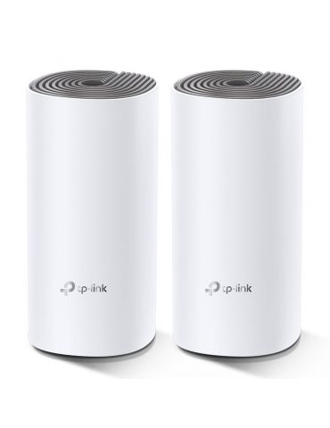 TP-Link Deco E4 (2-pack) Bandă dublă (2.4 GHz  5 GHz) Wi-Fi 5 (802.11ac) Alb, Gri Intern - Tik.ro