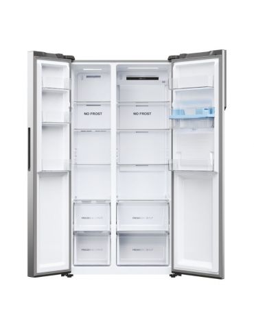 Haier SBS 90 Serie 5 HSR5918DWMP frigidere cu unități alipite (side by side) De sine stătător 521 L D Platină, Din oţel