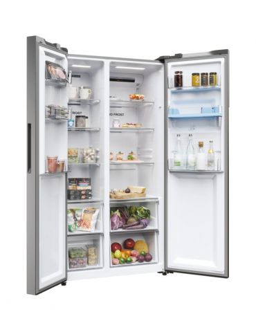 Haier SBS 90 Serie 5 HSR5918DWMP frigidere cu unități alipite (side by side) De sine stătător 521 L D Platină, Din oţel