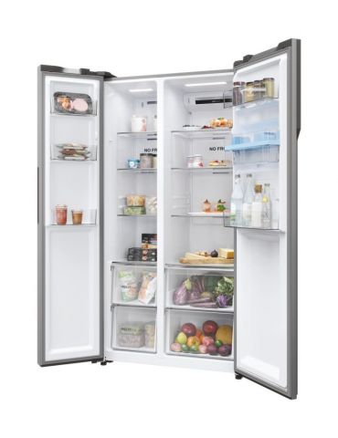 Haier SBS 90 Serie 5 HSR5918DWMP frigidere cu unități alipite (side by side) De sine stătător 521 L D Platină, Din oţel