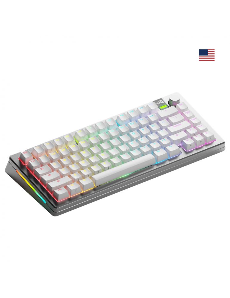 Glorious Gaming GMMK 3 PRO 75% Prebuilt tastaturi RF Wireless + Bluetooth QWERTY Engleză SUA Argint