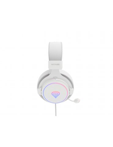 GENESIS Neon 764 Căști Prin cablu Bandă de fixare pe cap Gaming USB Tip-A Alb