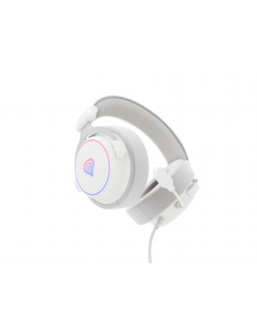 GENESIS Neon 764 Căști Prin cablu Bandă de fixare pe cap Gaming USB Tip-A Alb