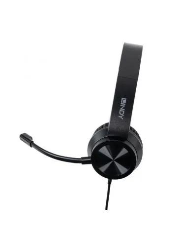 Lindy 20439 cască audio & cască cu microfon Căști Prin cablu Birou Call center USB Tip-A Negru
