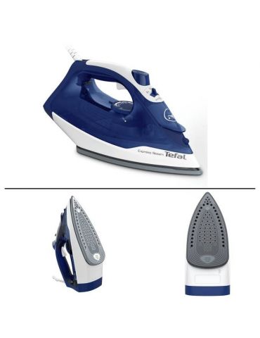 Tefal FV2838 Fier de călcat uscat și cu abur Placă de cerilium 2400 W Albastru, Alb