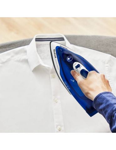 Tefal FV2838 Fier de călcat uscat și cu abur Placă de cerilium 2400 W Albastru, Alb