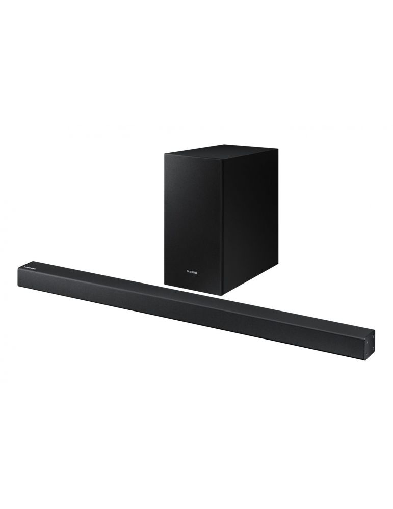 Soundbar 2.1 samsung bluetooth 2.1 cu fir 170 w rms se poate monta pe perete alimentare 220v jack 3.5mm microusb optic usb negru
