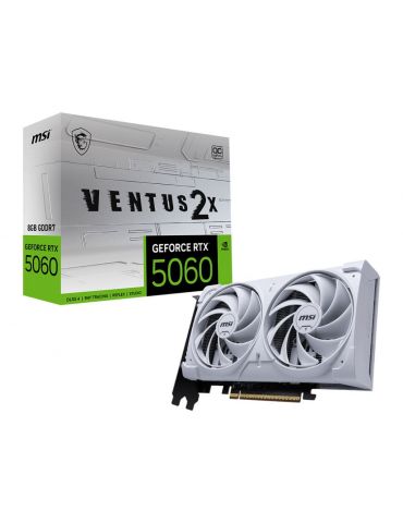 MSI GeForce RTX 5060 8G VENTUS 2X OC WHITE NVIDIA 8 Giga Bites GDDR7 - Tik.ro