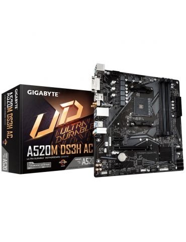 GIGABYTE A520M DS3H AC plăci de bază AMD A520 Mufă AM4 micro-ATX - Tik.ro