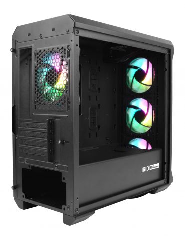 GENESIS Irid 503 ARGB Micro Tower Negru, Transparente