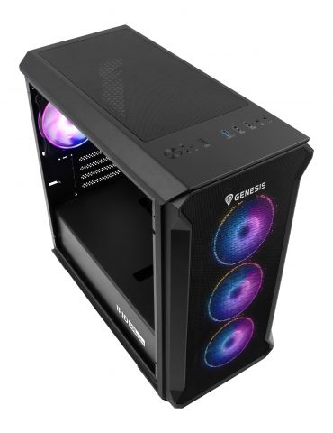 GENESIS Irid 503 ARGB Micro Tower Negru, Transparente