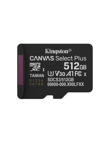 Kingston Technology Canvas Select Plus Gen3 512 Giga Bites MicroSDXC UHS-I Clasa 10