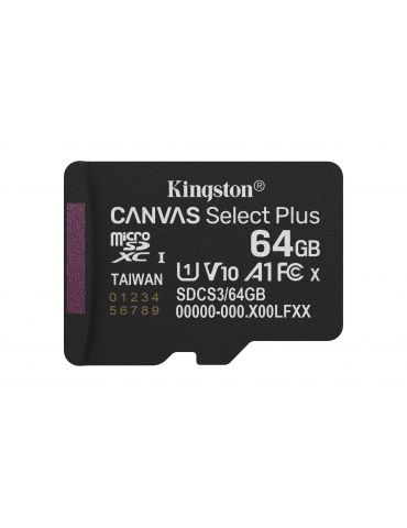 Kingston Technology Canvas Select Plus Gen3 64 Giga Bites MicroSDXC UHS-I Clasa 10