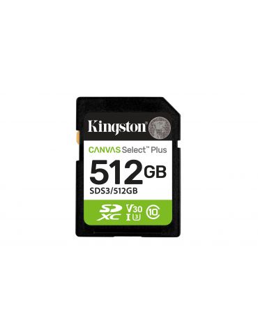 Kingston Technology Canvas Select Plus Gen3 512 Giga Bites SD UHS-I Clasa 10