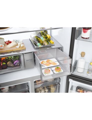 Haier Cube 90 Serie 7 HCR7918EIMP frigidere cu unități alipite (side by side) De sine stătător 601 L E Platină, Din oţel