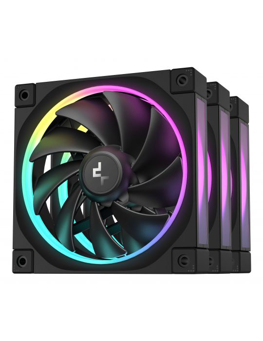 DeepCool FL12-3 in 1 Carcasă calculator Ventilator 12 cm Negru 3 buc.