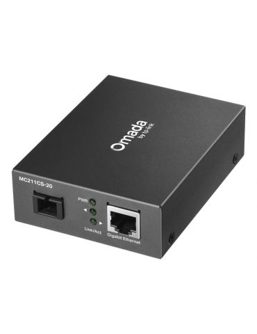 TP-Link Omada MC211CS-20 convertoare media pentru rețea 1000 Mbit s 1310 nm Monomodală Negru - Tik.ro