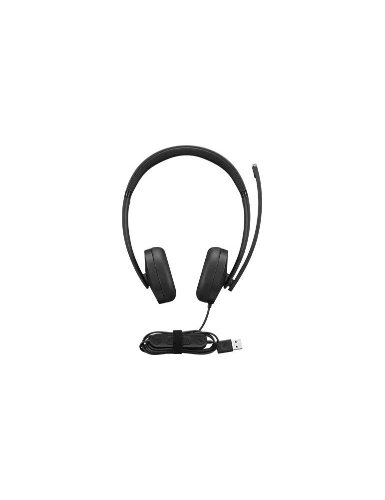 Headphones & Headsets Lenovo 4XD1P83425 cască audio & cască cu microfon Căști Prin cablu Bandă de fixare pe cap Apeluri/Muzică USB Tip-A Negru