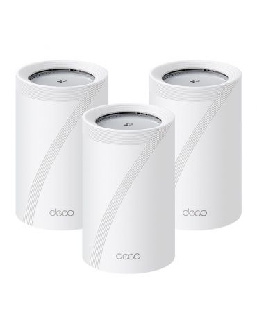 TP-Link Deco BE65 Pro Tri-band (2.4 GHz   5 GHz   6 GHz) Wi-Fi 7 (802.11be) Alb 3 Intern - Tik.ro