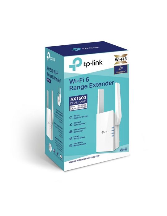 TP-LINK RE505X repetoare de rețea Transmițător & receptor rețea Alb 10, 100, 1000 Mbit/s Tp-link - 2