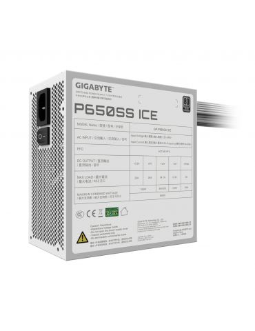 GIGABYTE P650SS ICE unități de alimentare cu curent 650 W 20+4 pin ATX ATX Alb
