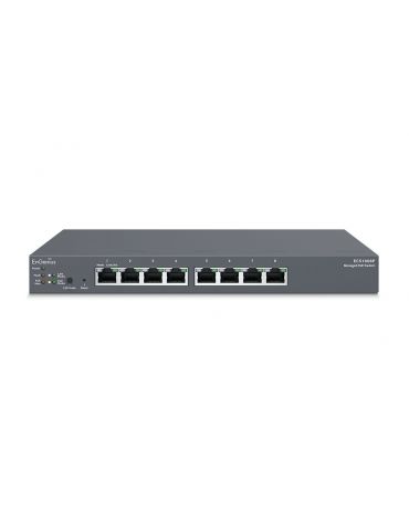 EnGenius ECS1008P switch-uri Gestionate L2 Gigabit Ethernet (10 100 1000) Power over Ethernet (PoE) Suport Negru - Tik.ro