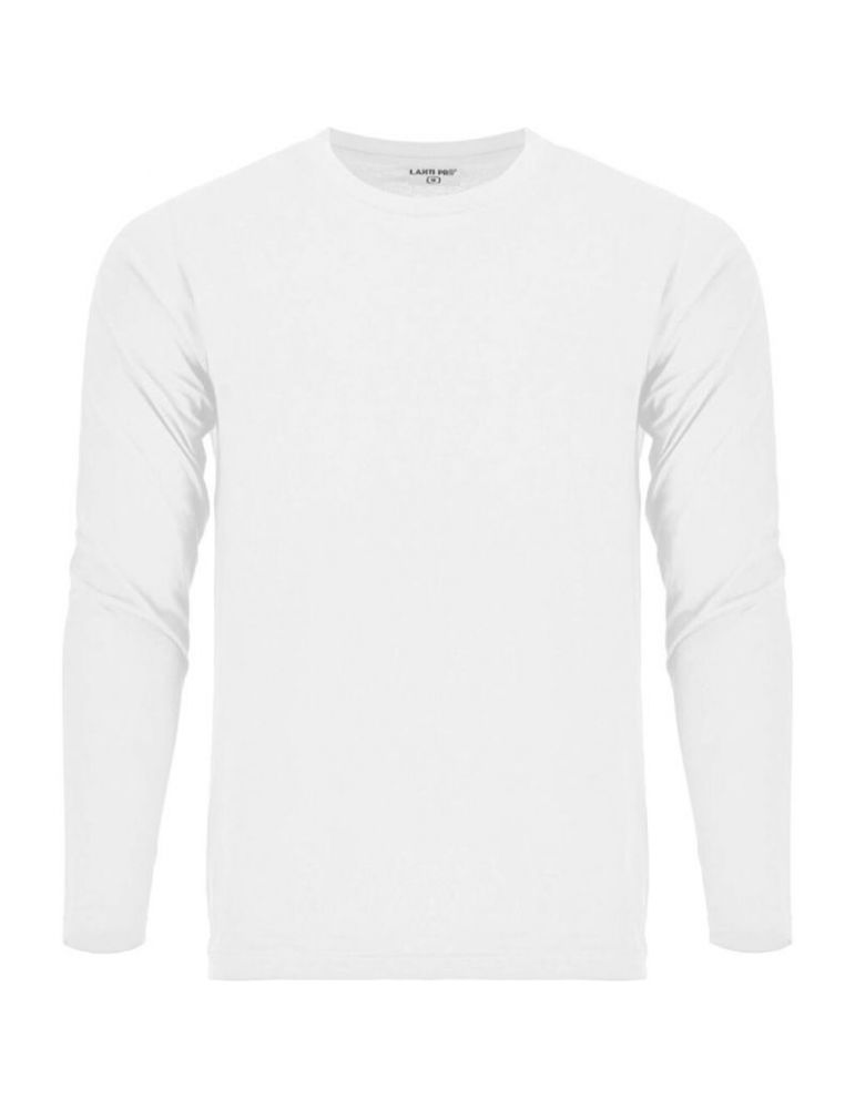 Tricou bumbac subtire cu maneca lunga / alb - l