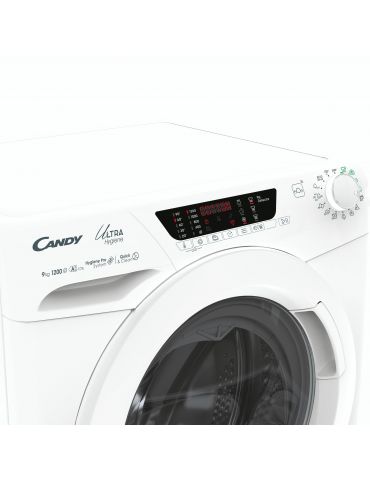 Candy HE 1294TWM6 1-S mașini de spălat Încărcare frontală 9 kg 1200 RPM Alb