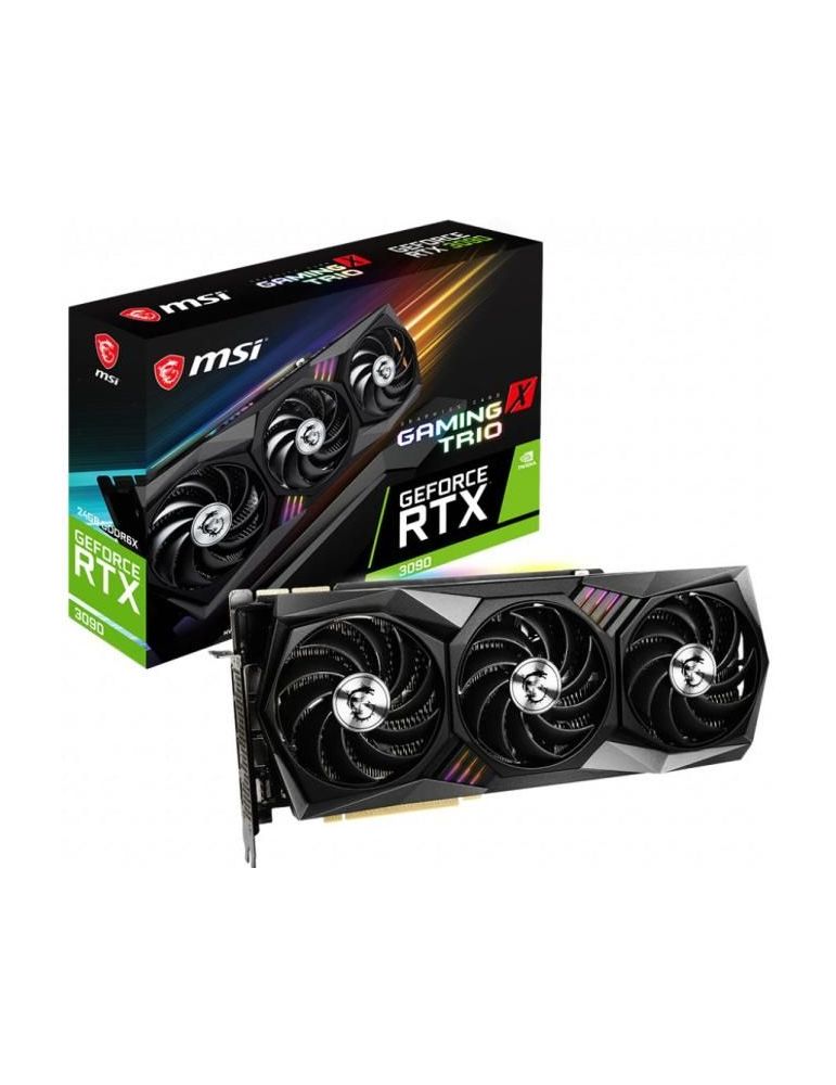 Msi video card nvidia geforce rtx 3090 gaming x trio 24g 24gb gddr6x 384-bit 936 gb/s 19500 mhz effective memory clock 1785 mhz
