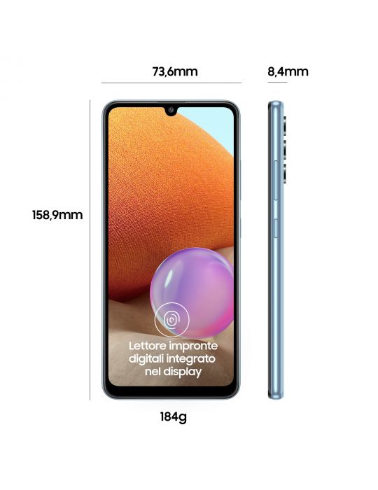 Samsung Galaxy A32 4G SM-A325F/DS 16,3 cm (6.4") Dual SIM Android 11 USB tip-C 4 Giga Bites 128 Giga Bites 5000 mAh Albastru Sam