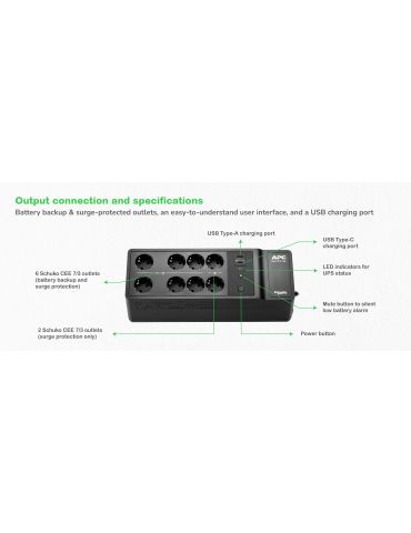 APC BE1050G2-GR surse neîntreruptibile de curent (UPS) Standby (Offline) 1,05 kVA 600 W