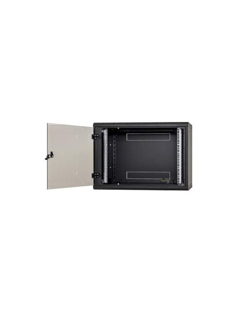 Rack de perete Triton sectiune simpla 4U 400mm adancime usa sticla panouri laterale fixe sectiuni, sectiuni acces cabluri sus/jo
