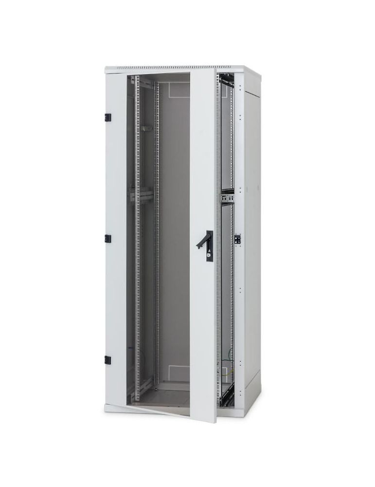 Rack de podea 19 Triton 18U 600x600mm usa fata sticla panouri laterale/spate detasabile sectiuni pentru ventilatie activa, secti