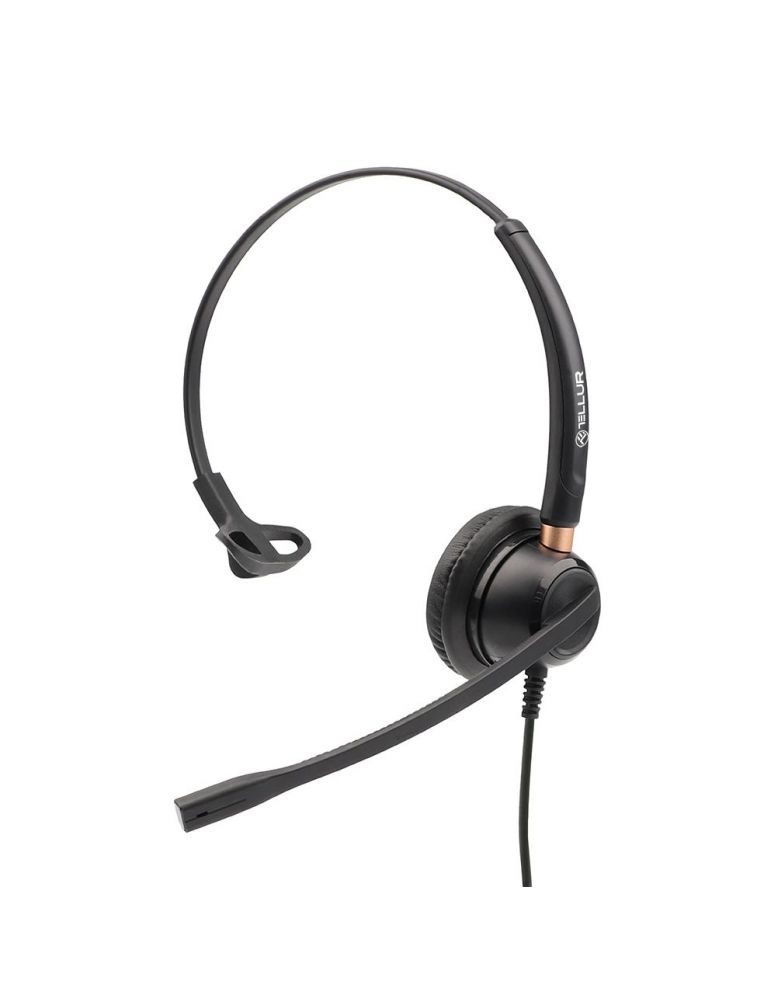 Casti cu fir call center Tellur Voice 510N, monoaural, USB, negru