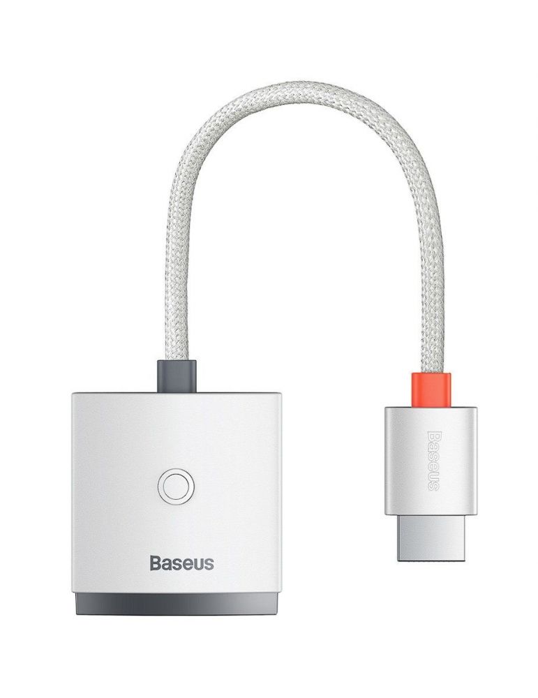 Cablu video baseus lite hdmi (t) la 1 x vga (m) 1920x1080 la 60hz lungime 0.20m alb wkqx010002 (timbru verde 0.08 lei) - 6932