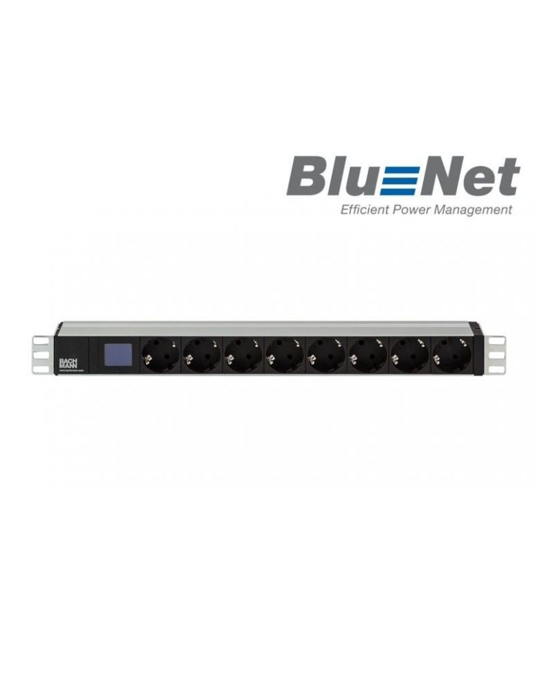Pdu bachmann 1u pt. rack 19 inch 8 prize schuko intrare schuko max 16 a cablu 2 m negru 800.2054 (timbru verde 4 lei)