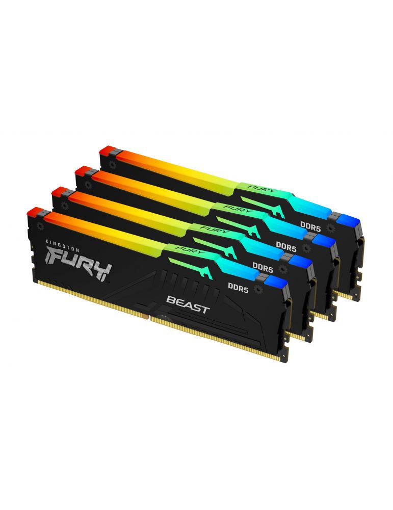 Kingston Technology FURY Beast RGB module de memorie 64 Giga Bites 4 x 16 Giga Bites DDR5 5600 MT/s