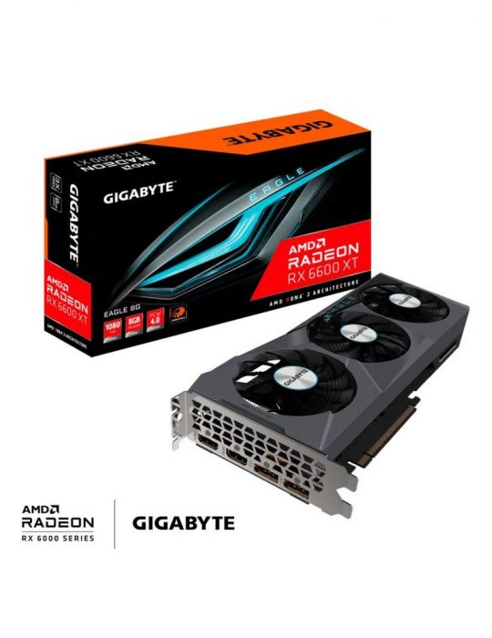 Gigabyte video card radeon rx 6600 xt eagle 8g (8 gb gddr6/128bit pci-e 4.0 x 16 2xdp 1.4a 2xhdmi 2.1 recommended psu 500w) gv-r